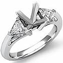 1/2 Ct Trillion Diamond Engagement Three Stone Ring 14k White Gold