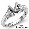 Three Stone Diamond Engagement Trillion Princess Setting Ring 14k W Gold 0.50ct
