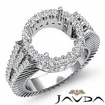 Diamond Engagement Ring Round Semi Mount 14K White Gold Halo Pave Setting 2.5Ct