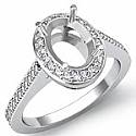 0.50 CT Round Diamond Semi Mount Engagement Ring W Gold
