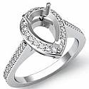 0.50 CT Round Diamond Semi Mount Engagement Ring W Gold