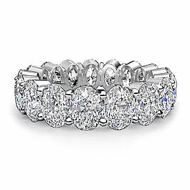 4.15 CT Oval Cut Diamond Eternity Women Wedding Band W Gold