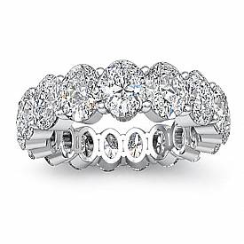 4.15 CT Oval Cut Diamond Eternity Women Wedding Band W Gold