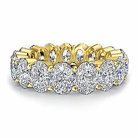 Oval Cut Diamond Eternity Wedding Band 14k Gold (4.15Ct. tw.)