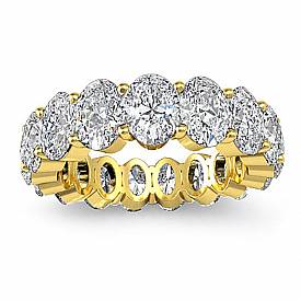 Oval Cut Diamond Eternity Wedding Band 14k Gold (4.15Ct. tw.)
