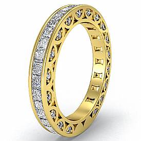 Princess & Round Diamond Eternity band 14k Gold (2.7Ct. tw.)