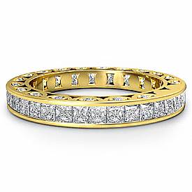 Princess & Round Diamond Eternity band 14k Gold (2.7Ct. tw.)