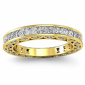 Princess & Round Diamond Eternity band 14k Gold (2.7Ct. tw.)