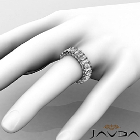 4.5 CT Emerald Cut Diamond Eternity Wedding band W Gold