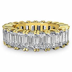 Emerald Cut Diamond Eternity Wedding band 14k Gold (4.5Ct. tw.)