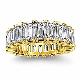 Emerald Cut Diamond Eternity Wedding band 14k Gold (4.5Ct. tw.)