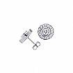 1.10CT Round Diamond Pave Button Earrings in 14k WHite Gold