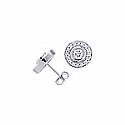 1.10CT Round Diamond Pave Button Earrings in 14k WHite Gold