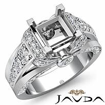 1.35C Diamond Engagement Semi Mount Ring 14k White Gold Knot Shape Shank Setting