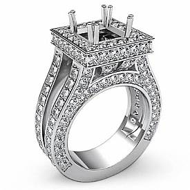 2.50Ct Round Diamond Engagement Ring Princess Setting <Metal>