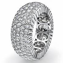 5 Row Women's Eternity Engagement Band 14k White Gold Diamond Wedding Ring 4Ct