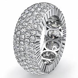 4 Ct Round Pave Diamond Eternity Anniversary Ring Band W Gold