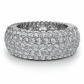 4 Ct Round Pave Diamond Eternity Anniversary Ring Band W Gold