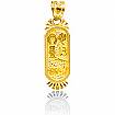 14k Yellow Gold Charm Lucky Shoe 13 Flower Pendant 2.3g