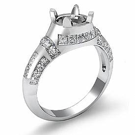 0.25 Ct Round Princess Diamond Engagement Setting 14k White Gold Semi Mount Ring