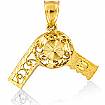 14k Yellow Solid Gold Blow Dryer Charm Pendant 2.8g
