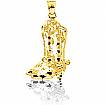 14K Yellow Solid Gold Charm Pendant 2.1g