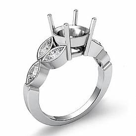 1 CT Round Diamond Solitaire Engagement Ring Setting W Gold