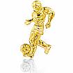 14K Yellow Gold Soccer Ball Player Charm Pendant 2.4g