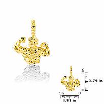 14K Yellow Gold Muscle Man Body Builder Charm Pendant 3.5g