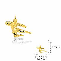 14K Yellow Solid Gold Charm Pendant 1g.