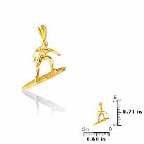 14K Yellow Solid Gold Charm Pendant 1.1g.