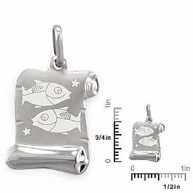 14K White Gold Zodiac Animal Charms Pendants Jan-Dec