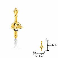 14K Yellow Solid Gold Charm Pendant 0.6g,