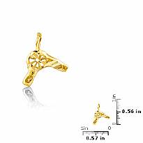 14K Yellow Solid Gold Charm Pendant 0.7g,