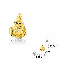 14K Yellow Solid Gold Charm Joker Pendant 1.1g.
