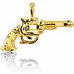 14k Yellow Gold Revolver Pistol Gun Charm Pendant 1.3g.
