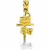14K Yellow Solid Gold Charm Pendant 1g,