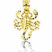 14K Yellow Solid Gold Charm Spider Pendant 1.2g.