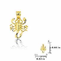 14K Yellow Solid Gold Charm Spider Pendant 1.2g.