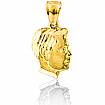 14k Yellow Gold Charm Man Face Pendant 1.3g.