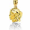 14k Yellow Gold Charm Woman Face Pendant 1.1g.