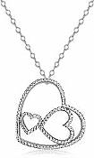 Round Diamond Heart Pendant 14K White Gold (1.04 ct tw)