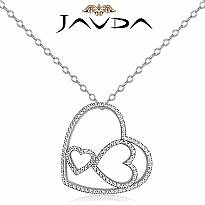 Round Diamond Heart Pendant Platinum 950  (1.04Ct. tw.)