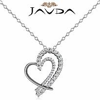 Round Diamond Heart Pendant Platinum 950  (0.68Ct. tw.)