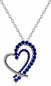 Round Diamond Fancy Heart Pendant 14K White Gold (0.68 ct tw)