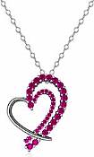 Round Diamond Fancy Heart Pendant 14K White Gold (0.68 ct tw)