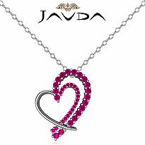 Round Diamond Heart Pendant Platinum 950  (0.68Ct. tw.)