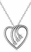 Round Diamond Heart Pendant 14K White Gold (0.30 ct tw)