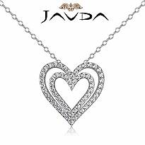 Round Diamond Heart Pendant Platinum 950  (1.36Ct. tw.)