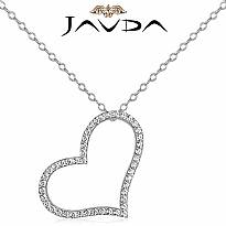 Round Diamond Heart Pendant Platinum 950  (0.69Ct. tw.)